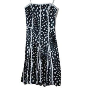 JS Collections Black Shiny Polka Dot Party Dress 4